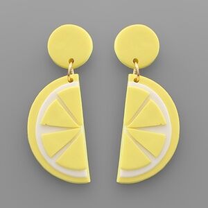 Clay Half Lemon Earrings